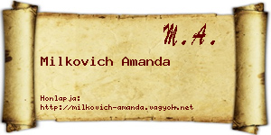 Milkovich Amanda névjegykártya